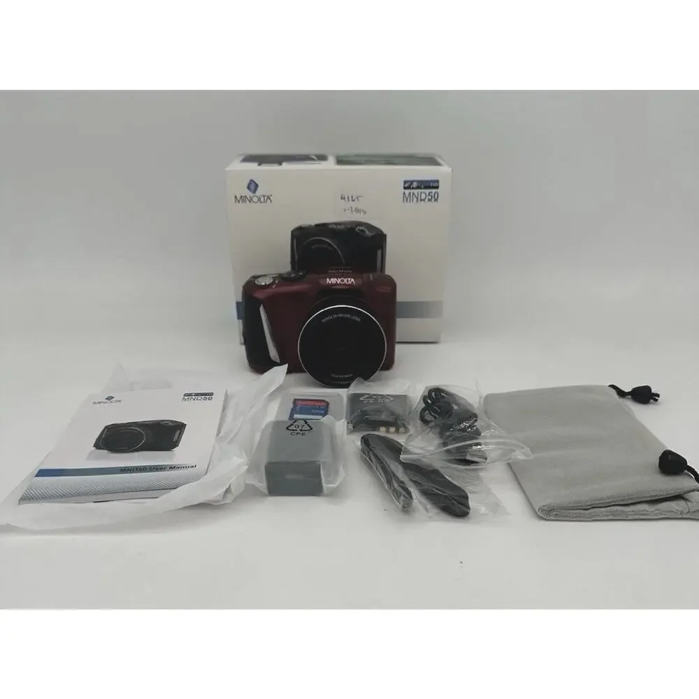 Minolta MND50 48 MP / 4K Ultra HD 16X Zoom Digital Camera (Red)